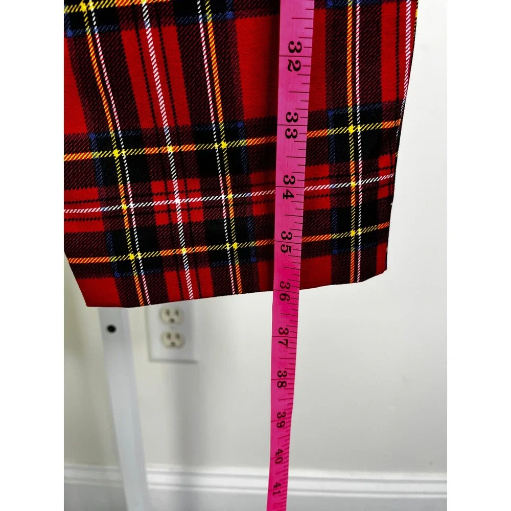 J.Crew Pants 12 Red Winnie Pant Stewart Tartan Plaid Slim Festive Holiday
